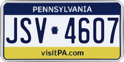 PA license plate JSV4607