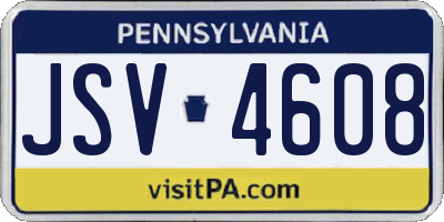 PA license plate JSV4608
