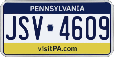PA license plate JSV4609