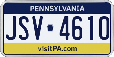 PA license plate JSV4610