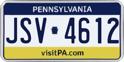 PA license plate JSV4612