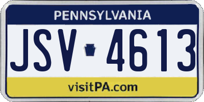PA license plate JSV4613