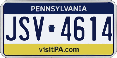 PA license plate JSV4614
