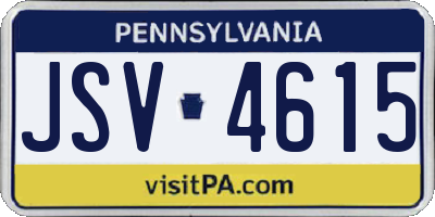 PA license plate JSV4615
