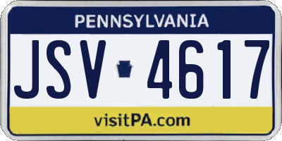 PA license plate JSV4617