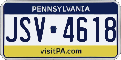 PA license plate JSV4618