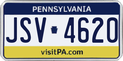 PA license plate JSV4620