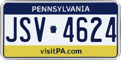 PA license plate JSV4624