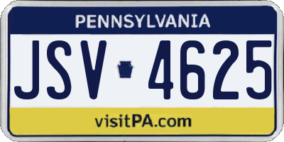 PA license plate JSV4625