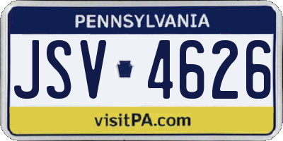 PA license plate JSV4626