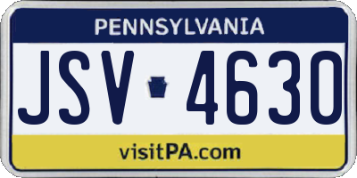 PA license plate JSV4630