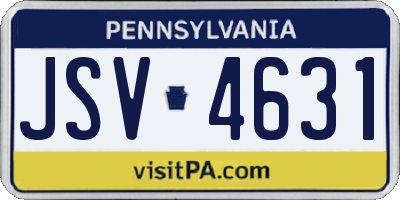 PA license plate JSV4631