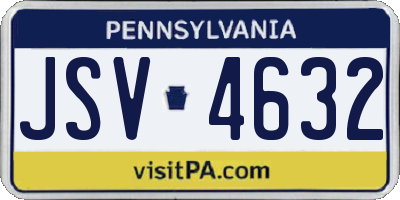 PA license plate JSV4632