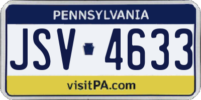 PA license plate JSV4633
