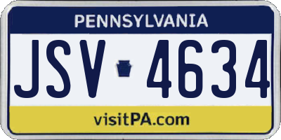 PA license plate JSV4634