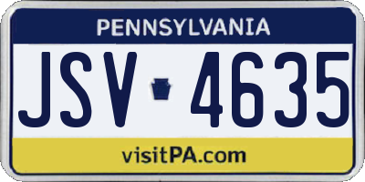PA license plate JSV4635