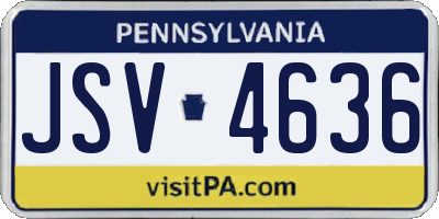 PA license plate JSV4636