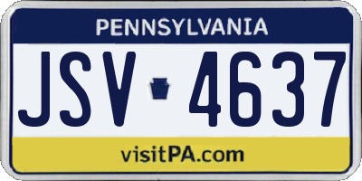 PA license plate JSV4637