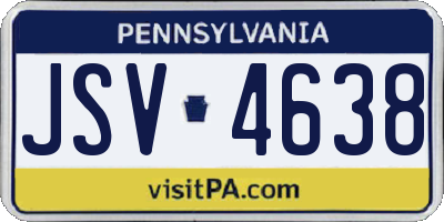 PA license plate JSV4638