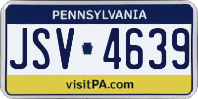 PA license plate JSV4639