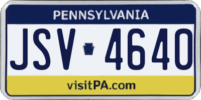 PA license plate JSV4640