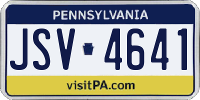 PA license plate JSV4641