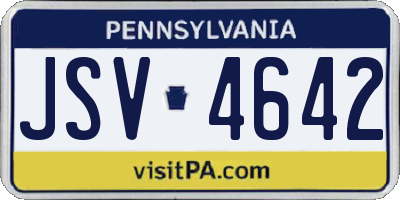 PA license plate JSV4642