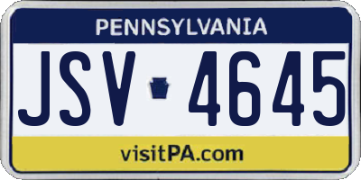 PA license plate JSV4645