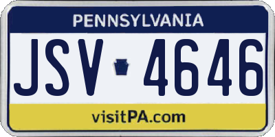 PA license plate JSV4646