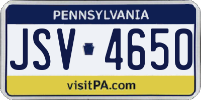 PA license plate JSV4650