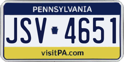 PA license plate JSV4651