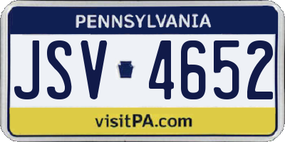 PA license plate JSV4652