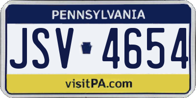 PA license plate JSV4654