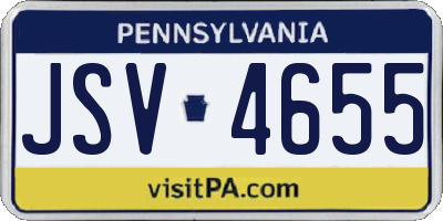 PA license plate JSV4655