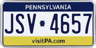 PA license plate JSV4657