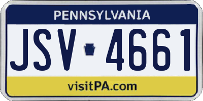 PA license plate JSV4661