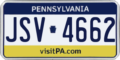 PA license plate JSV4662