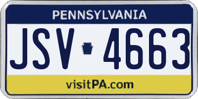PA license plate JSV4663