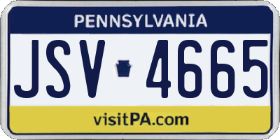 PA license plate JSV4665