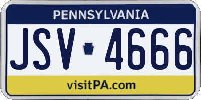 PA license plate JSV4666