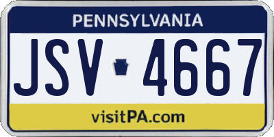 PA license plate JSV4667