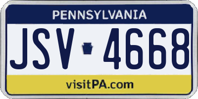 PA license plate JSV4668
