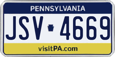 PA license plate JSV4669