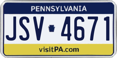 PA license plate JSV4671