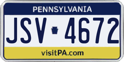 PA license plate JSV4672