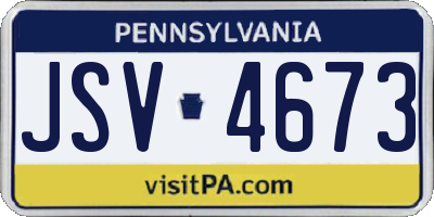 PA license plate JSV4673