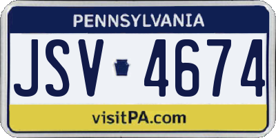 PA license plate JSV4674