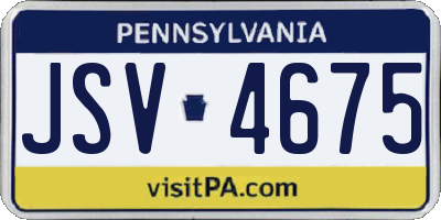 PA license plate JSV4675