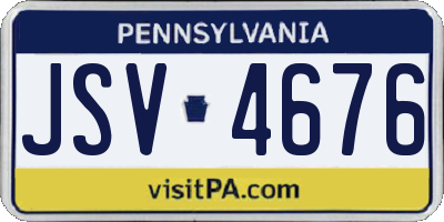 PA license plate JSV4676