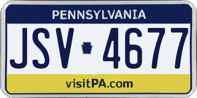 PA license plate JSV4677